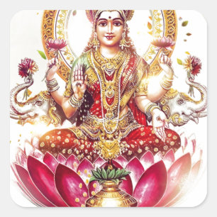 GODDESS LAKSHMI SQUARE STICKER