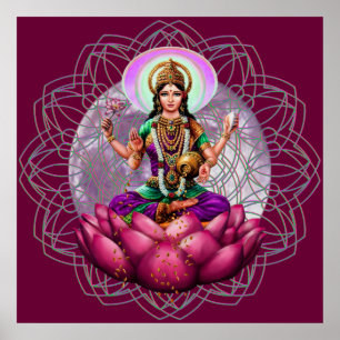 Goddess Lakshmi - wealth blessing mandala Poster