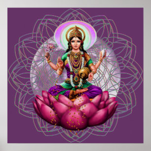 Goddess Lakshmi - wealth blessing mandala Poster