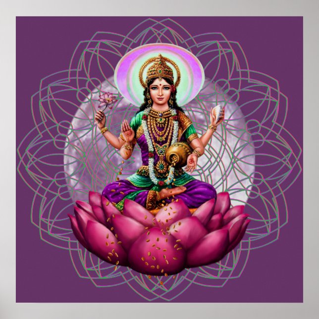 Goddess Lakshmi - wealth blessing mandala Poster (Front)