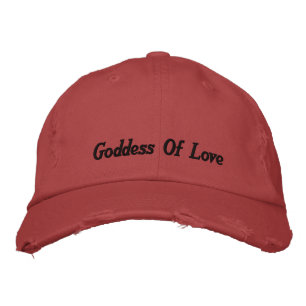 Goddess Love Quote Cute Black Red Personalised Embroidered Hat
