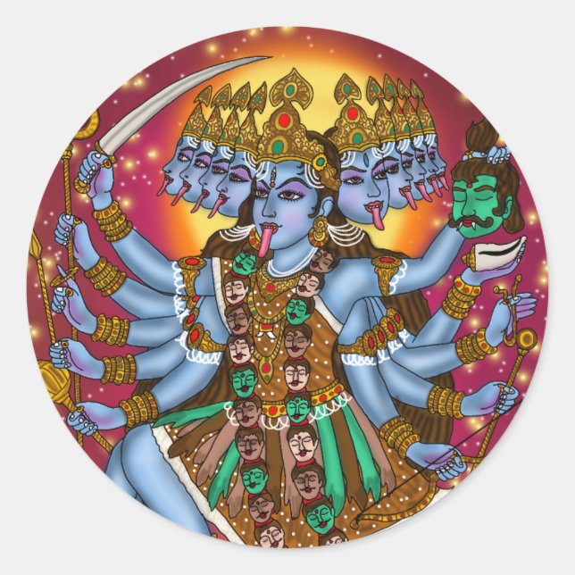 Goddess Mahakali Sticker | Fierce Hindu Devi Kali  (Front)