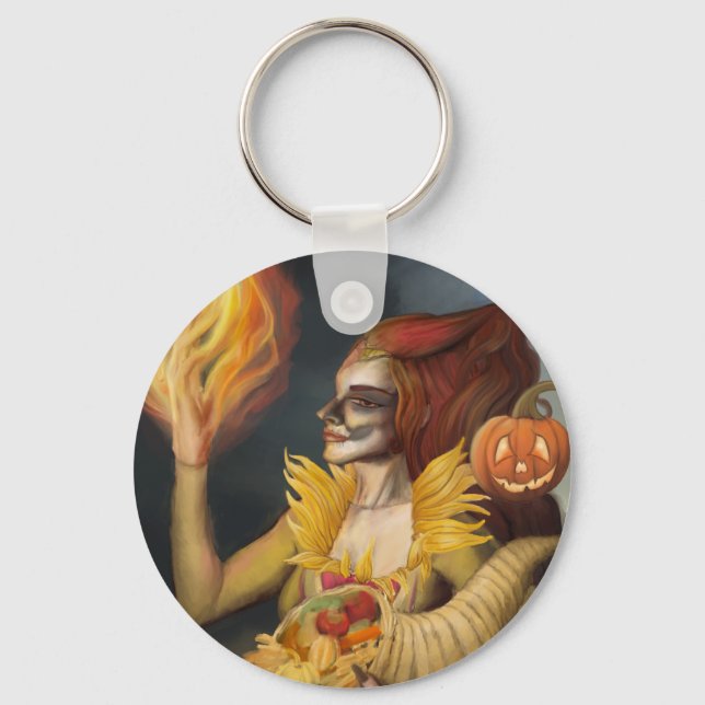 Goddess of Autumn Key Ring (Front)
