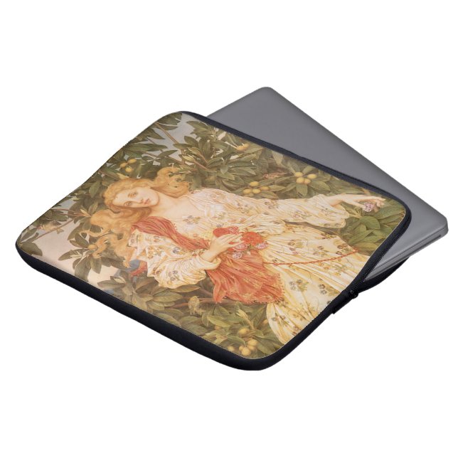 Goddess of Blossoms and Flowers, Flora by Morgan Laptop Sleeve (Front Top)