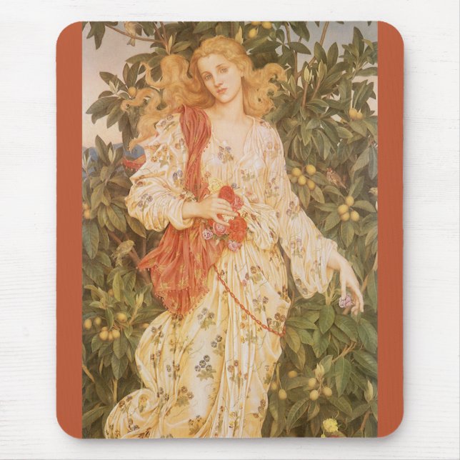 Goddess of Blossoms and Flowers, Flora by Morgan Mouse Pad (Front)