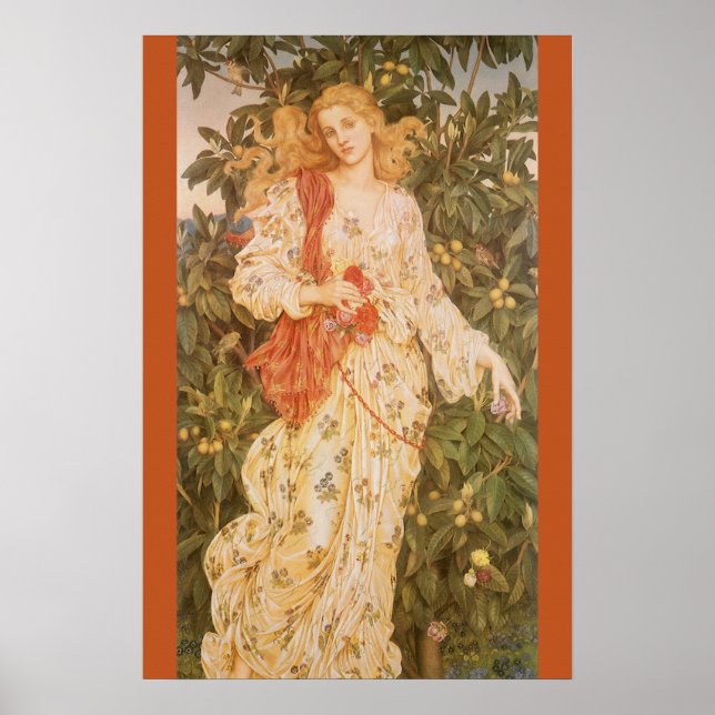Goddess of Blossoms and Flowers, Flora by Morgan Poster (Front)