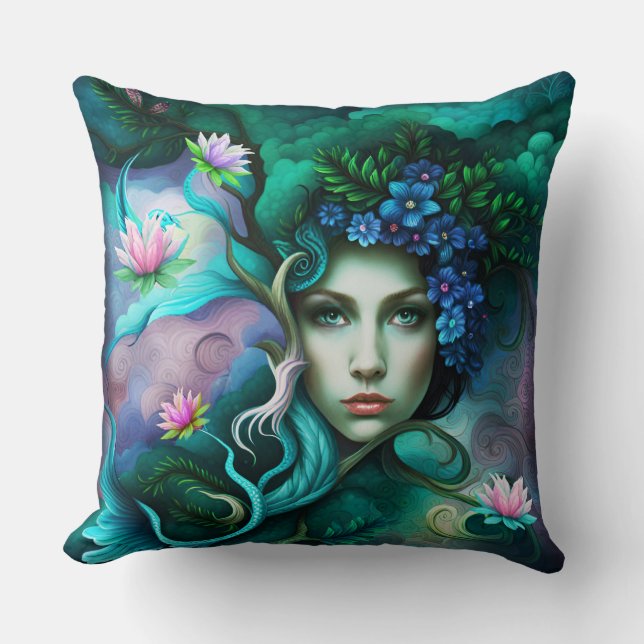 Goddess of ForestThrow Pillow (Front)