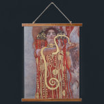 Goddess of Health, Hygieia (Salus), Gustav Klimt Hanging Tapestry<br><div class="desc">Gustav Klimt (July 14, 1862 – February 6, 1918) was an Austrian symbolist painter and one of the most prominent members of the Vienna Secession movement. Klimt is noted for his paintings, murals, sketches, and other objets d'art. In addition to his figurative works, which include allegories and portraits, he painted...</div>