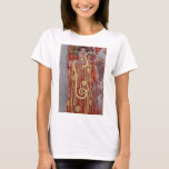Goddess of Health, Hygieia (Salus), Gustav Klimt T-Shirt<br><div class="desc">Gustav Klimt (July 14, 1862 – February 6, 1918) was an Austrian symbolist painter and one of the most prominent members of the Vienna Secession movement. Klimt is noted for his paintings, murals, sketches, and other objets d'art. In addition to his figurative works, which include allegories and portraits, he painted...</div>