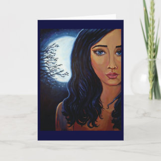 Goddess Of Moon & Stars - Greeting Card