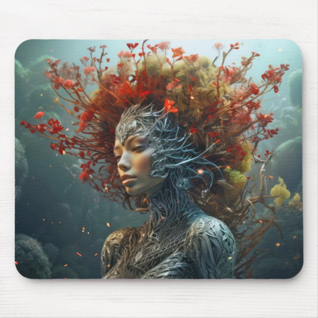 Goddess Of Nature Mystical Ethereal Fantasy World  Mouse Pad (Front)