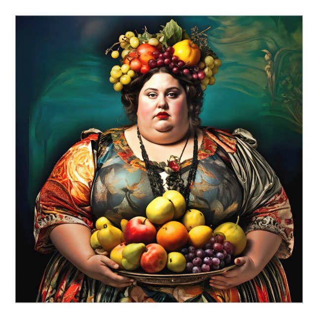 "Goddess of Overindulgence" Colourful Portrait     Photo Print (Front)