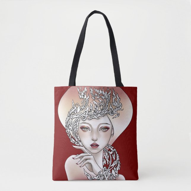 Goddess of Red Light Trash Tote Bag (Front)
