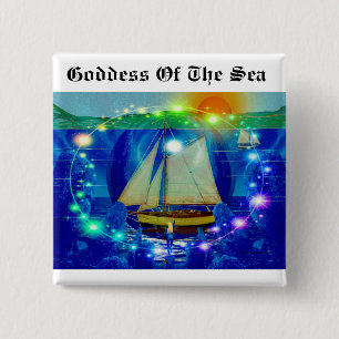 Goddess Of The Sea 15 Cm Square Badge