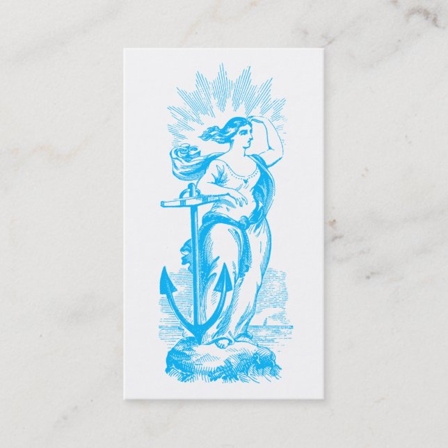 Goddess of the Sea With Anchor Looking To Horizon Business Card (Front)