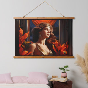 Goddess Of The Sun Art Deco Romantic Glamour Hanging Tapestry