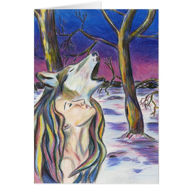 Goddess of the Wolf Card (Front)