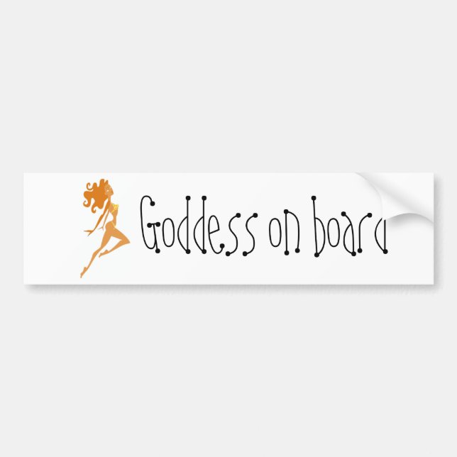 Goddess on board bumper sticker (Front)