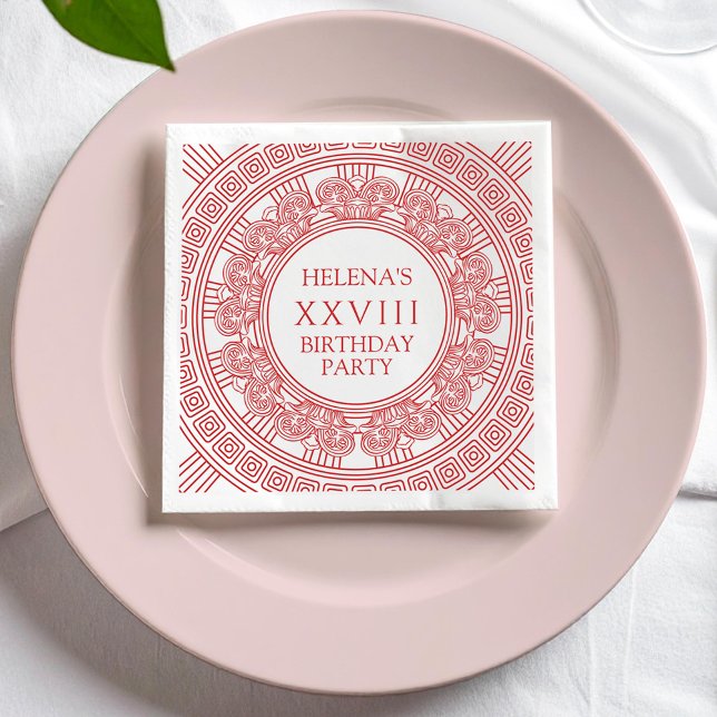 Goddess party napkins with pink Greek design (Creator Uploaded)