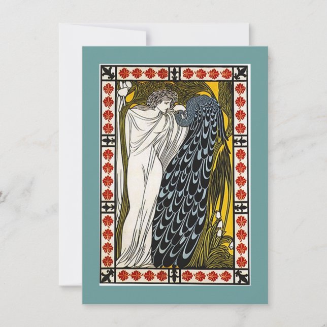 Goddess & Peacock Toga Party Invitation (Front)