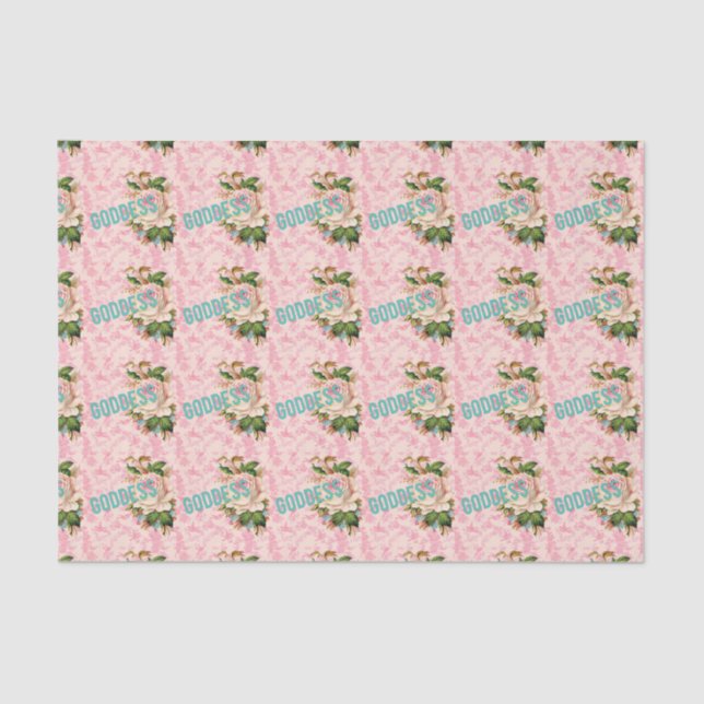 Goddess pink birds and rose tissue paper (Front)
