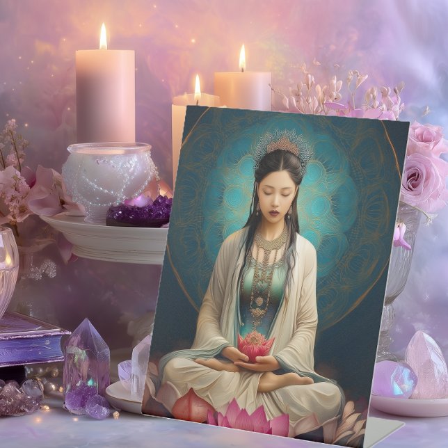 Goddess Quan Yin High Frequency Portrait Painting Pedestal Sign (Creator Uploaded)
