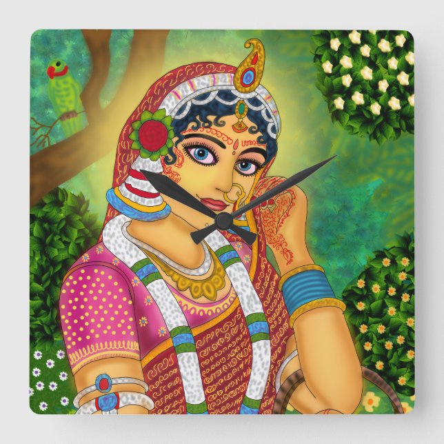 Goddess Radha Wall Clock (Front)