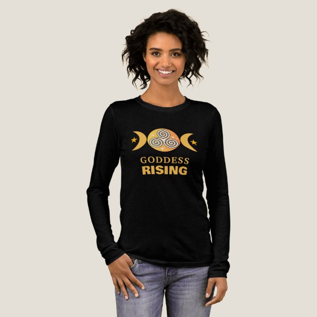 Goddess Rising Golden-Yellow Long Sleeve Tee (Full Front)
