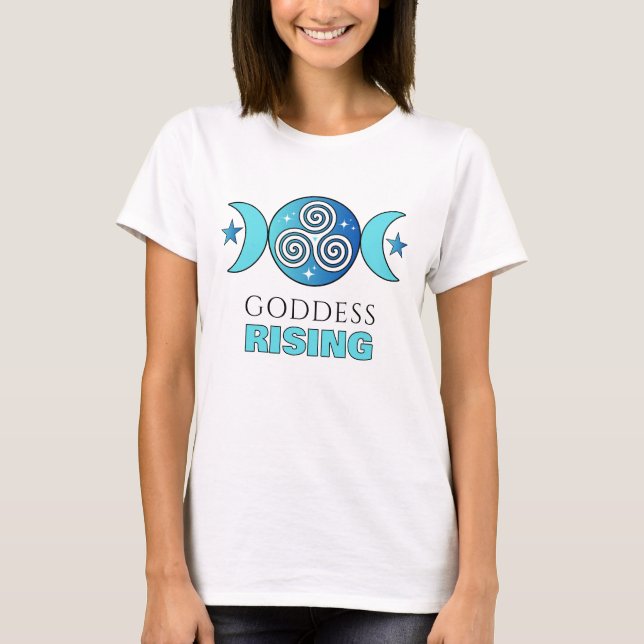 Goddess Rising Teal & Blue Ocean Tee (Front)