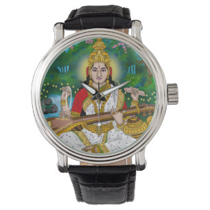 Goddess Saraswati Clock Watch