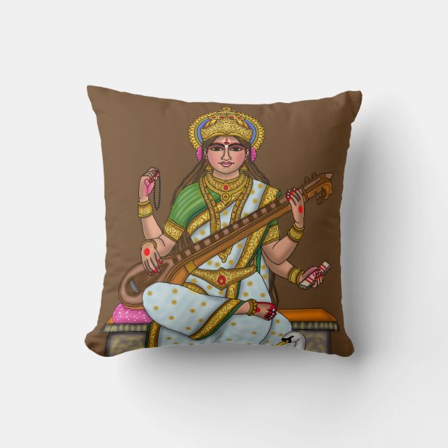 Goddess Saraswati  Cushion (Front)
