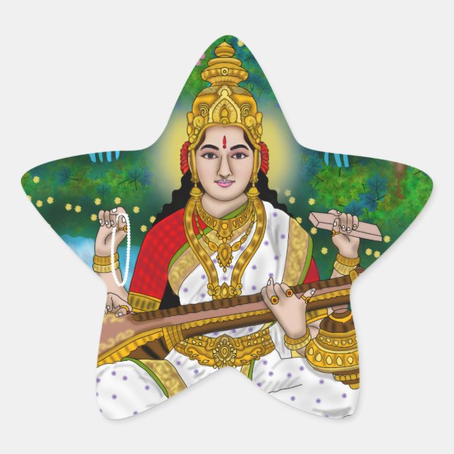 Goddess Saraswati Sticker (Front)