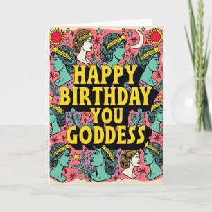 Goddess Star Profile Birthday Card