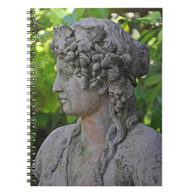 Goddess statue in garden   notebook (Front)