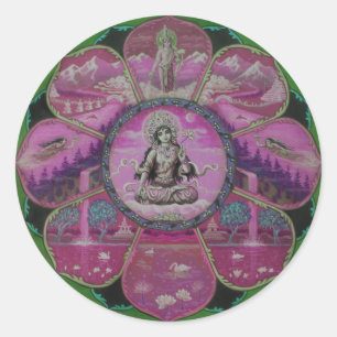 Goddess Tara Mandala Classic Round Sticker