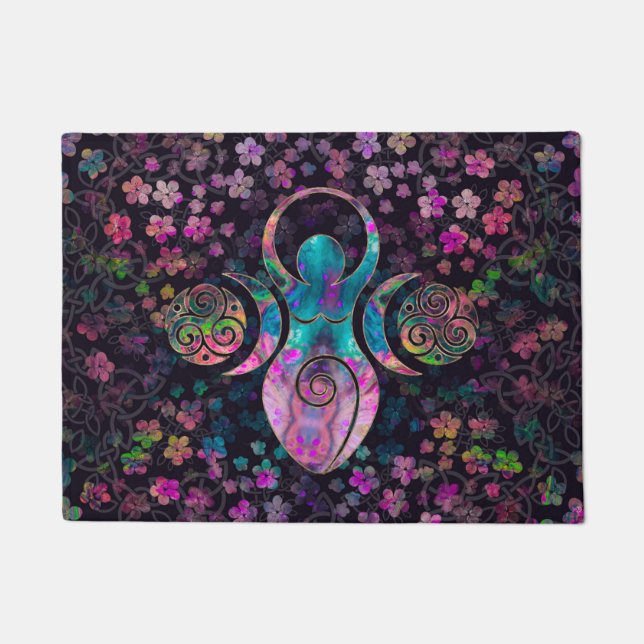 Goddess Triple moon with triskele Doormat (Front)