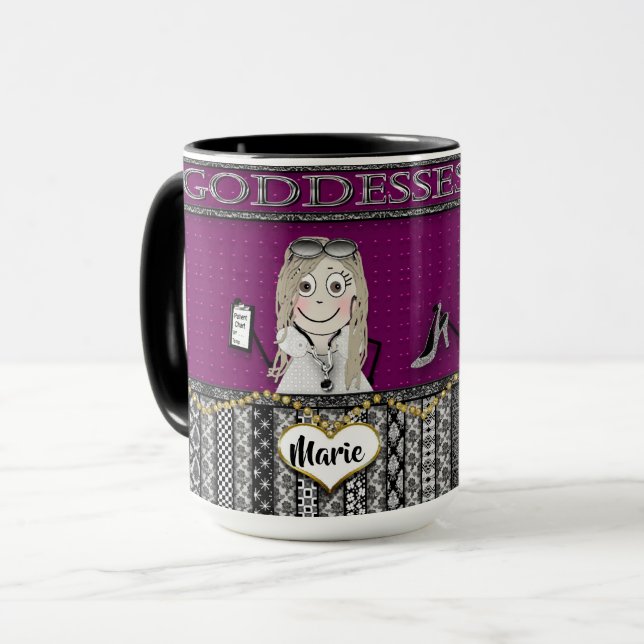 GODDESSES RULE -TWO GIRLFRIENDS -Nurse/Heels Mug (Front Left)