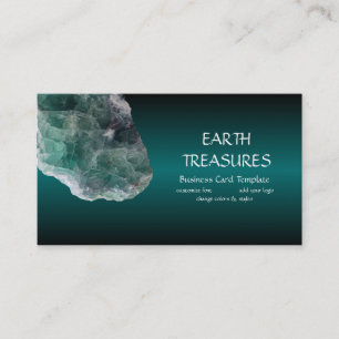 Gode Green and Purple Fluorite Healing Crystals Business Card
