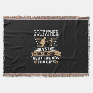 Godfather And Grandson Best Friends For Life Throw Blanket