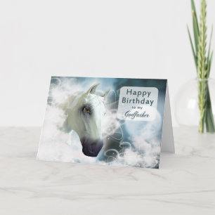 Godfather birthday, Arabian spirit Horse Card