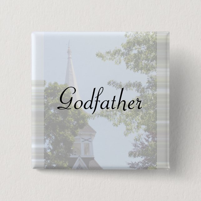 Godfather Button/pin 15 Cm Square Badge (Front)