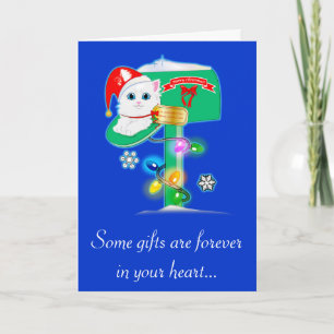 Godfather: Christmas Kitten in Mailbox Holiday Card