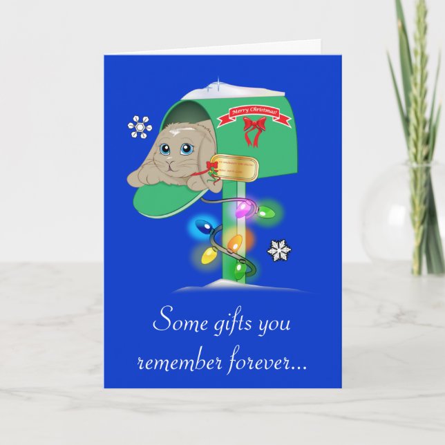 Godfather: Christmas Surprise Bunny in Mailbox Holiday Card (Front)