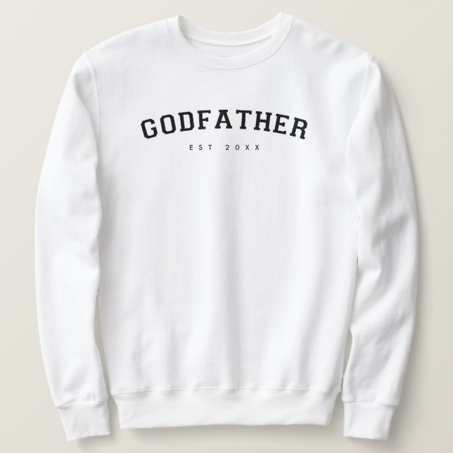 Godfather Established Varsity Typography White Sweatshirt (Design Front)