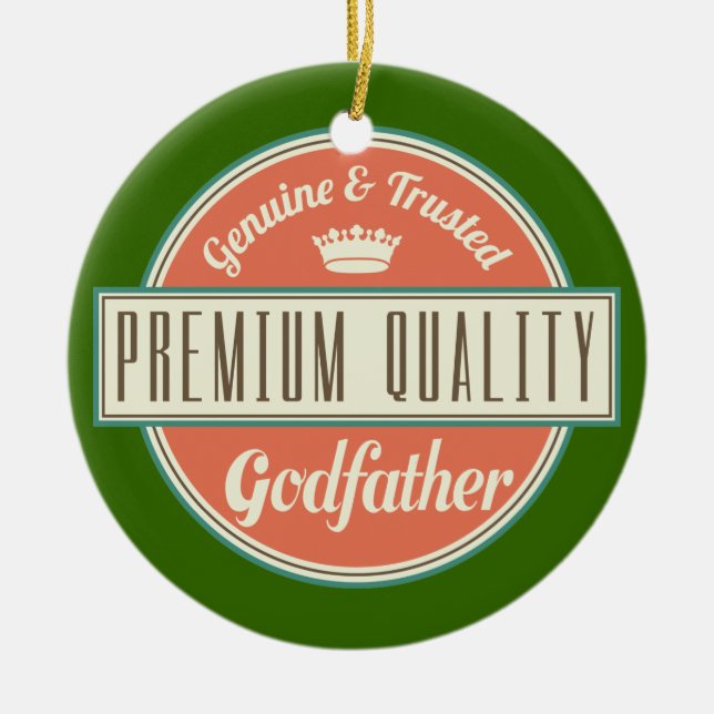 Godfather (Funny) Gift Ceramic Tree Decoration (Front)