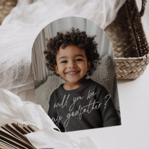 Godfather Handwritten Proposal Photo Arch  Invitation