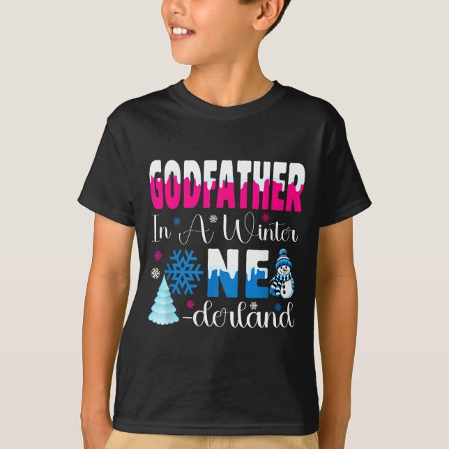 Godfather In A Winter Onederland Bday Girl Sweet S T-Shirt (Front)