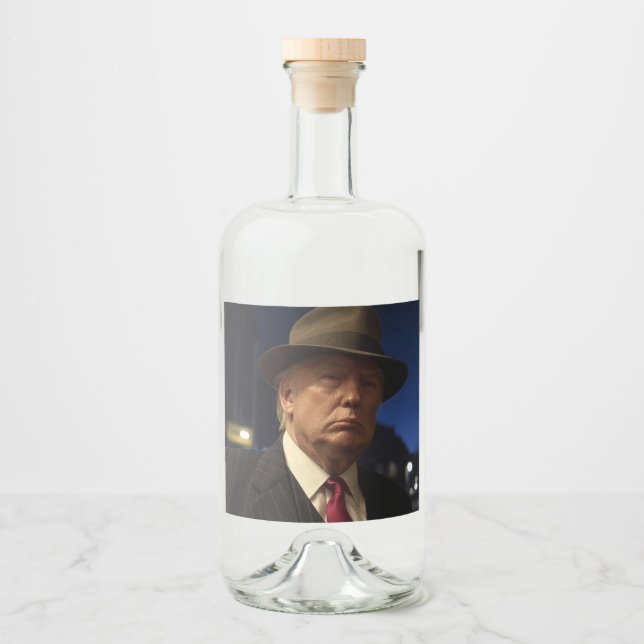 Godfather of America Don J. Trump  Liquor Bottle Label (Front)