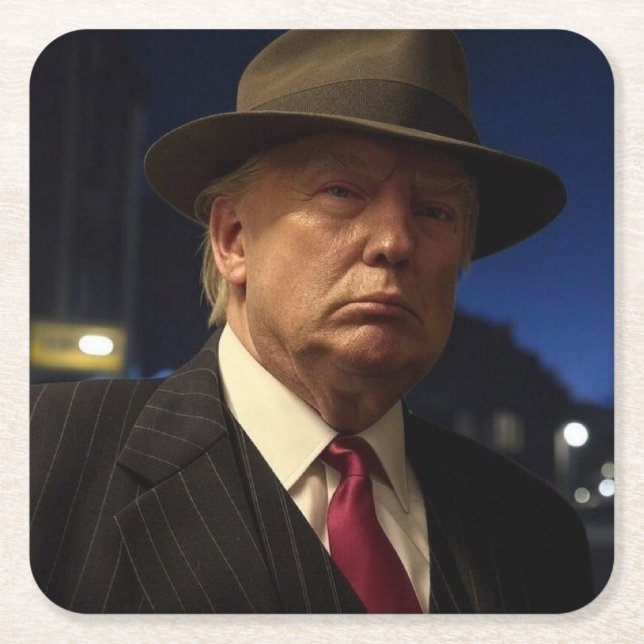 Godfather of America Don J. Trump  Square Paper Coaster (Front)