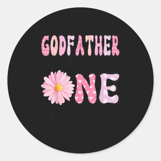 Godfather Of Little Miss Onederful 1st Birthday Nk Classic Round Sticker (Front)
